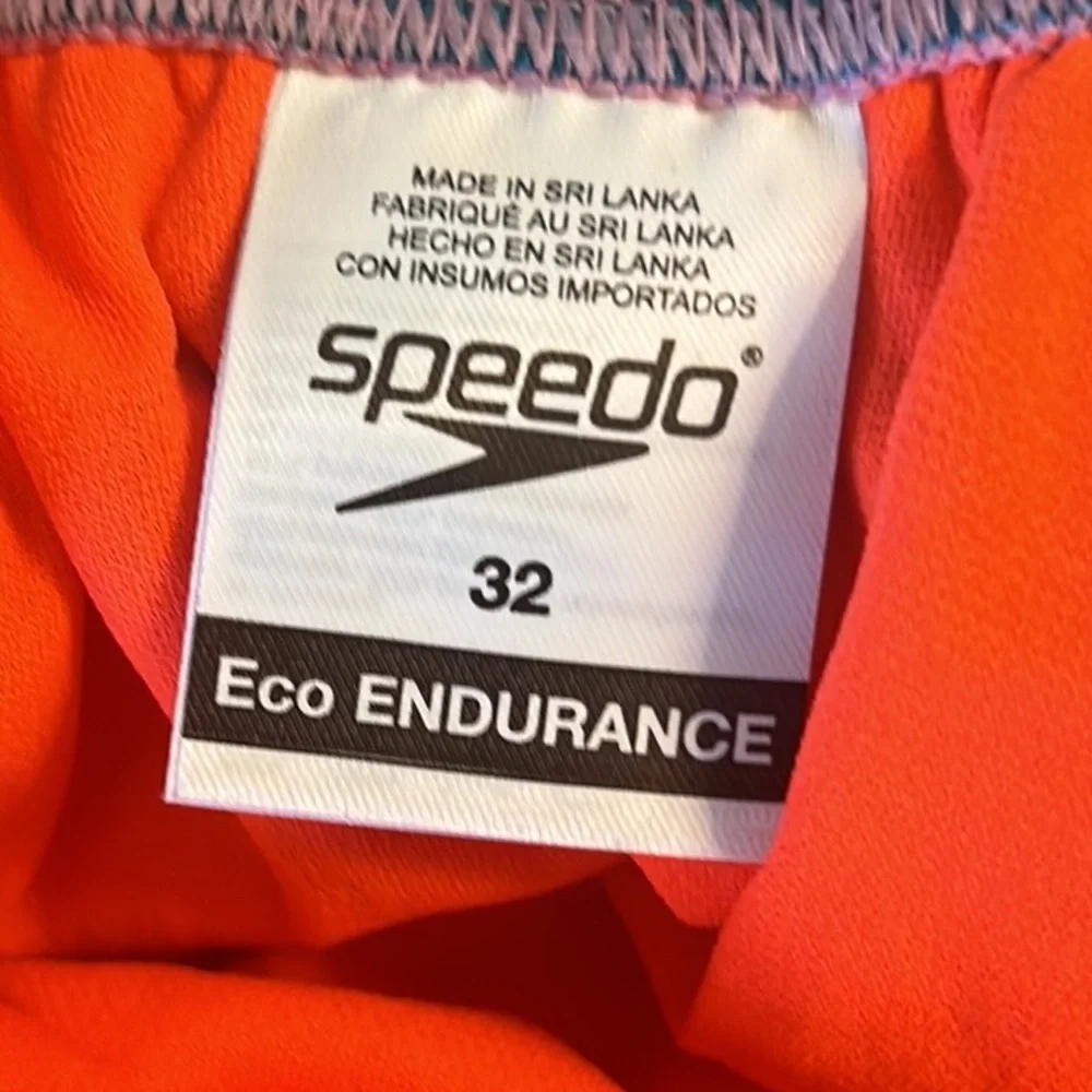 NWT Speedo Eco Endurance Cheeky T-Strap One Piece Swimsuit in Geo Colorblock - S